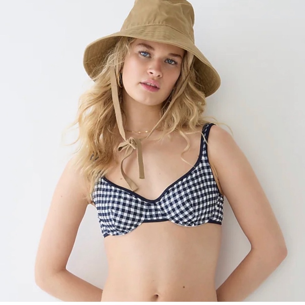 NWT J. Crew Heritage Gingham Bikini Top, 36C